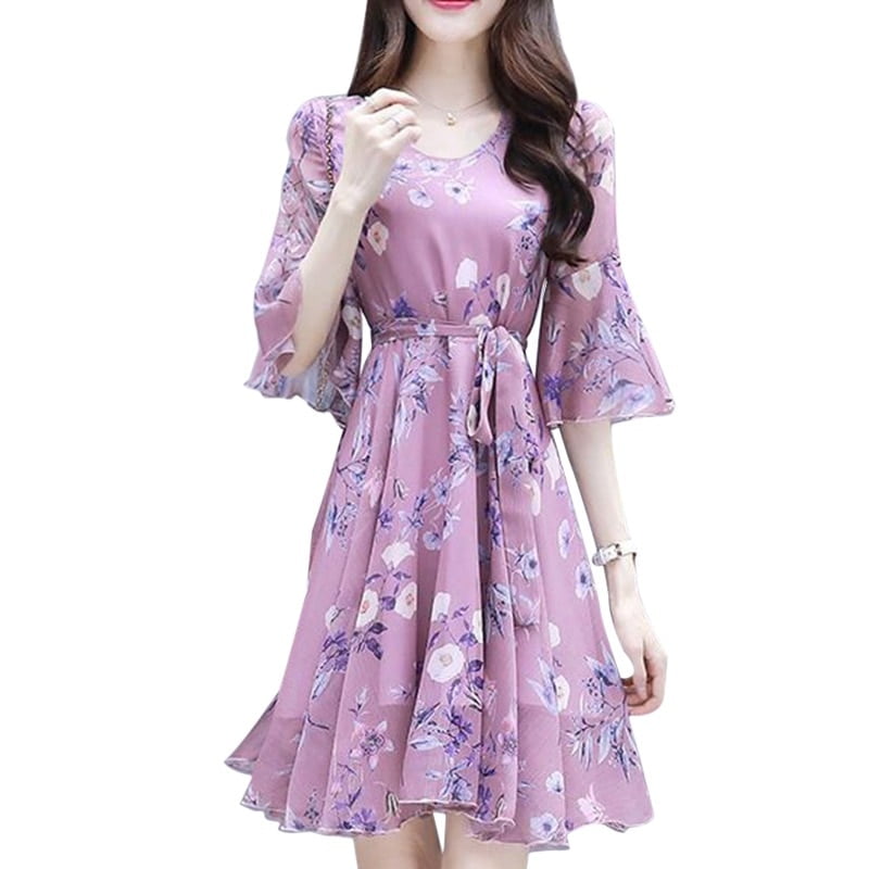 midi dress with ruffles