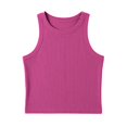 thumbnail image 2 of LWNYDPLSD Girls Casual Basic Tank Top Slim Fit Sleeveless Ribbed Knit Y2k Crop Tank Top for Teens Girl Trendy Dance Sports Tops Cute Clothes, 2 of 4