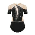 thumbnail image 3 of vastwit Combinaison de Danse Ballet à Manches Courtes avec Strass pour Filles, Noir 6, 3 of 6