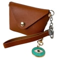 thumbnail image 5 of Chic Wristlet Purse Keychain with Turkish Eye Charm - Brown, 5 of 6