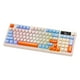 thumbnail image 2 of Teclado mecánico ruso ergonómico universal de 38,5 x 14,5 cm con teclas PBT. azul amarillo, 2 of 9