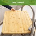 thumbnail image 4 of 20x15 in extra-grande organic bamboo cutting board para kitchen meal prep, serving, chopping turkey, meat, veggies & bbq, 4 of 7
