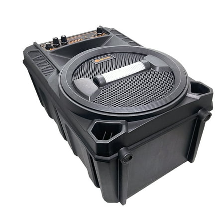 PVUEL 8" Wireless Bluetooth Speaker Party Mic with Remote Control,Black