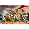thumbnail image 3 of Juego de dados de metal Dnd Juego de dados de dragón poliédrico hueco Juego de dados de juego de rol de dragones y mazmorras 7Cps con caja de metal de regalo Adecuado para tarjetas de juegos de mesa D, 3 of 5