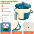 thumbnail image 5 of Juego de utensilios de cocina de hierro fundido esmaltado antiadherente QuliMetal, 7 ollas y sartenes con tapa, sartén, cacerola, horno holandés saludable para hornear pan de masa madre, apto para hor, 5 of 5