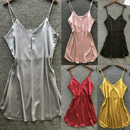 

wsevypo Sexy lingerie silk robe dress pajamas women s Nightdress Nightgown Sleepwear