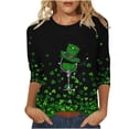 thumbnail image 1 of WZXFASHION Chandails de la Saint-Valentin pour Femmes 2025 Hauts à Manches 3/4 Chandail à Col Rond Blouse T-shirt Pailleté Liquidation T-shirt à Manches Longues pour Femmes, 1 of 5