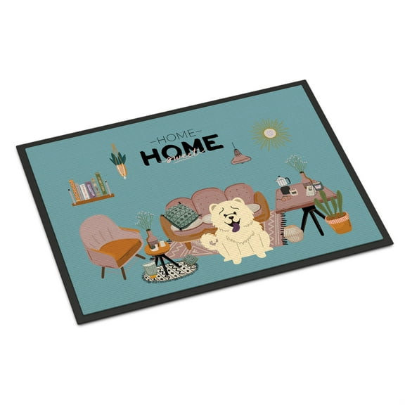 White Chow Chow Sweet Home Door Mat