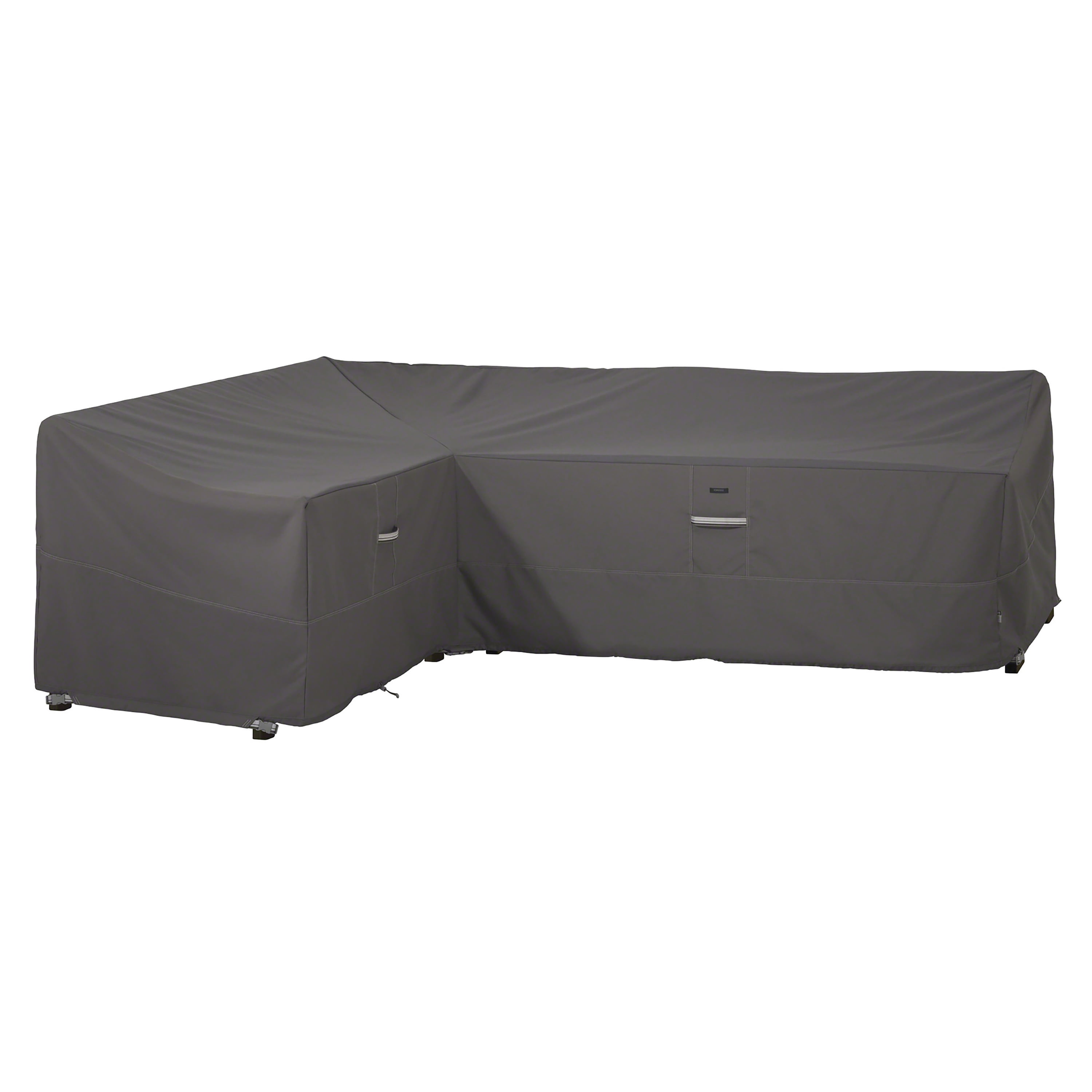 Black 78Henstridge Waterproof L-shape Garden Furniture Cover Dustproof Outdoor L Shape Black Furniture Protector with Storage Bag 215 x 215 x 87 cm
