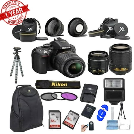 Image of Nikon D5300 24.2 MP DSLR Camera ||18-55mm VR Lens Kit||55-200mm VR Zoom Lens ||Bundle