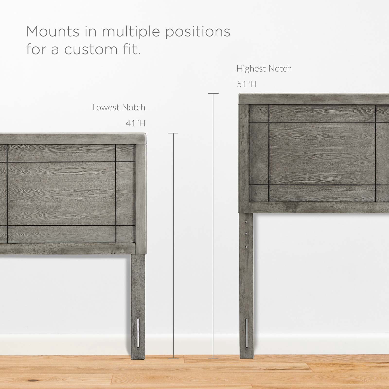 Modway Archie King Modern Rubberwood and MDF Headboard in Gray