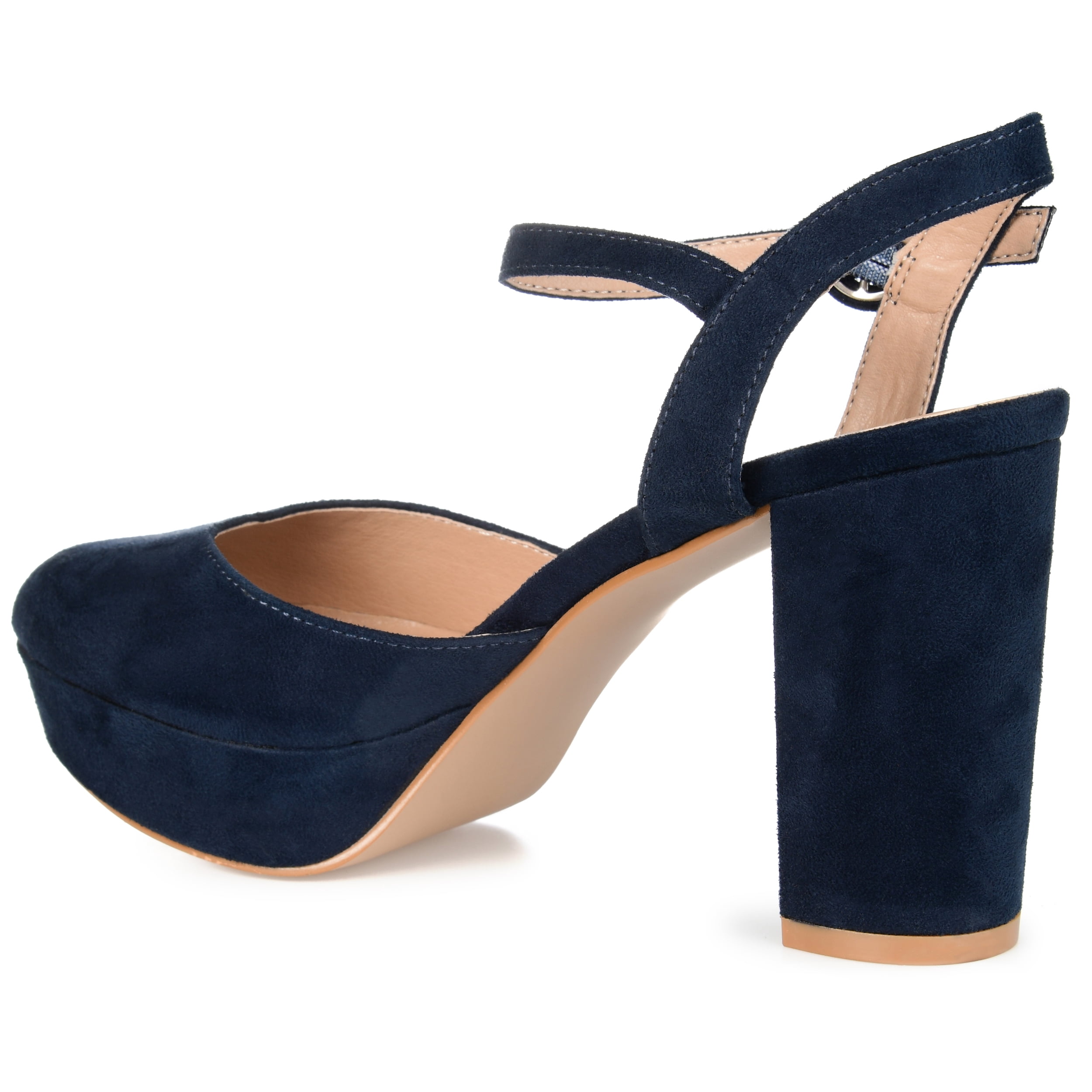 Journee Womens Roslynn Almond Toe High Block Heel Pumps, Widths Available