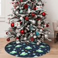 thumbnail image 4 of KLL 30" Christmas Tree Skirt Galaxy With Ufo Xmas Tree Skirts Mat for New Year Xmas Holiday Party Indoor Outdoor Home Decoration, 4 of 5
