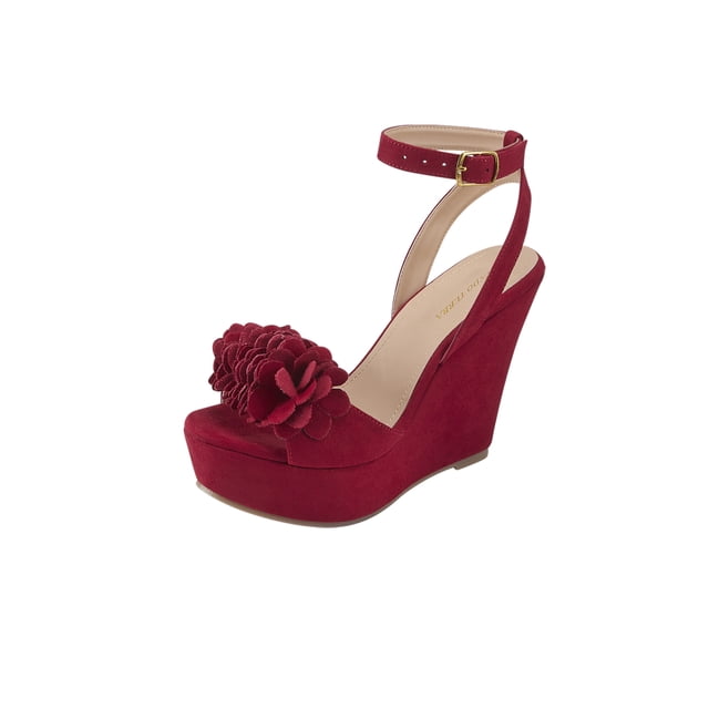 Sandalia Color Rojo Tacon 11.5 Con Detalle Al Frente Mundo Terra 025268