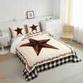 thumbnail image 3 of Manfei Boys Girls Texas Star Full Size Comforter Sets 3-Piece,Geometric Plaid Bedding Comforter Set,Western Theme Lightweight Bedding Sets,Microfiber Bedroom Decor, 3 of 8