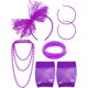 thumbnail image 1 of Disfraz de disfraces, ropa ornamental, guantes de encaje, pendientes, accesorios de los años 80, decoraciones de estilo, accesorios de Cosplay Ropa, zapatos y accesorios Miscelánea violeta Jumpingount AP009849-02, 1 of 5