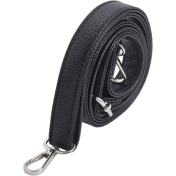 Imitation Leather Purse Strap Replacement Black Leather Handbag Replacement Handles Adjustable Crossbody Shoulder Strap Extenders with Clasps 73~129cm Long for DIY Bags Making Accessories