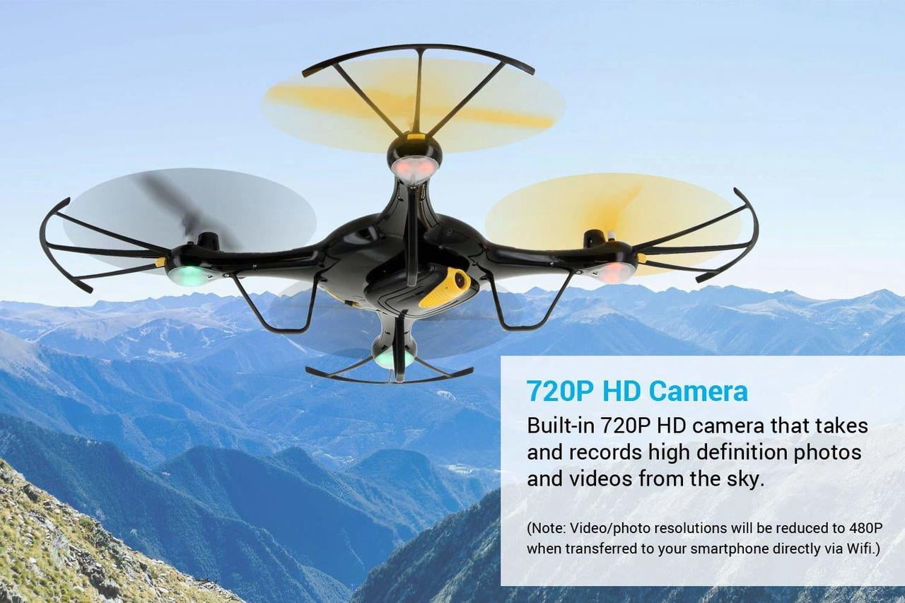 tenergy syma x5uw wifi fpv quadcopter with hd camera-(exclusive black/yellow color)
