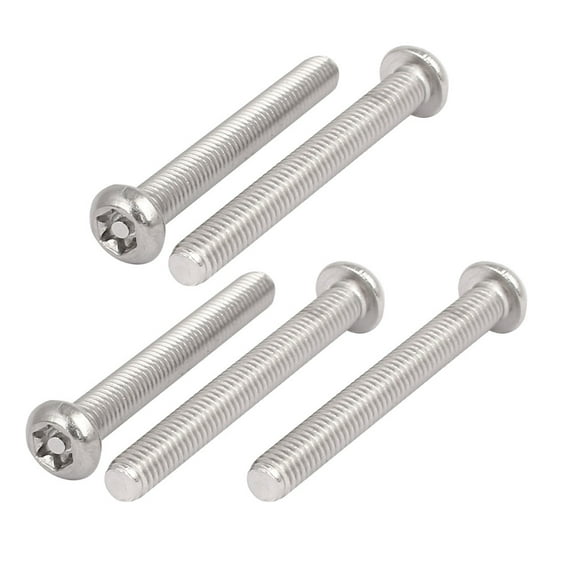 M6x50mm 304 Stainless Steel Button Head Torx Security Tamper Proof Screws 5pcs