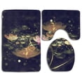 thumbnail image 1 of EREHome Drop Water Lilies Light 3 Piece Bathroom Rugs Set Bath Rug Contour Mat and Toilet Lid Cover, 1 of 2