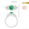 thumbnail image 5 of Angara Natural 0.75 Ct. Emerald with Diamond Halo Ring in 14K White Gold for Women (Ring Size: 11.5), 5 of 10