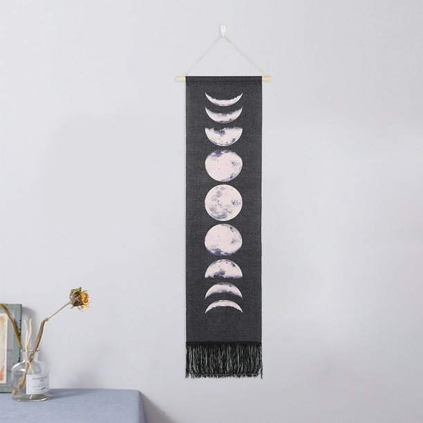 Tapiz, tapiz para colgar en la pared con patrón de ciclos lunares, tapiz de pared, resistente y resistente Jadeshay A
