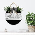 thumbnail image 3 of Get Naked, Unless You're Sign Farmhouse Wood Sign Front Porch Decor Rustic Wooden Sign Wall Decor Hanging Wooden Decorations with Bow-Knot for Home Porch Wall Door, 11 x 11 inch, 3 of 8