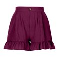 thumbnail image 6 of Summer Lounge Shorts for Women Wide Leg Ruffle Hem Flowy Comfy Pants High Waisted Solid Casual Shorts with Pockets, 6 of 6