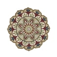 thumbnail image 2 of Ox Bay Evie 4' Round Red/Green Floral Medallion Indoor Area Rug, 2 of 7