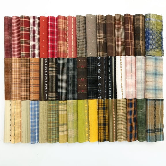 iMZoon 100Pcs 4"x4"(10cm) Quilting Cotton Fabric Squares,Pre-Cut Square Patches,100% Cotton Yarn-Dyed Fabric,Ultra Soft Material with Plaid Pattern