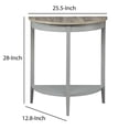 thumbnail image 3 of Wooden Half Moon Shaped Console Table with One Open Bottom Shelf, Oak Brown and Gray, 3 of 4