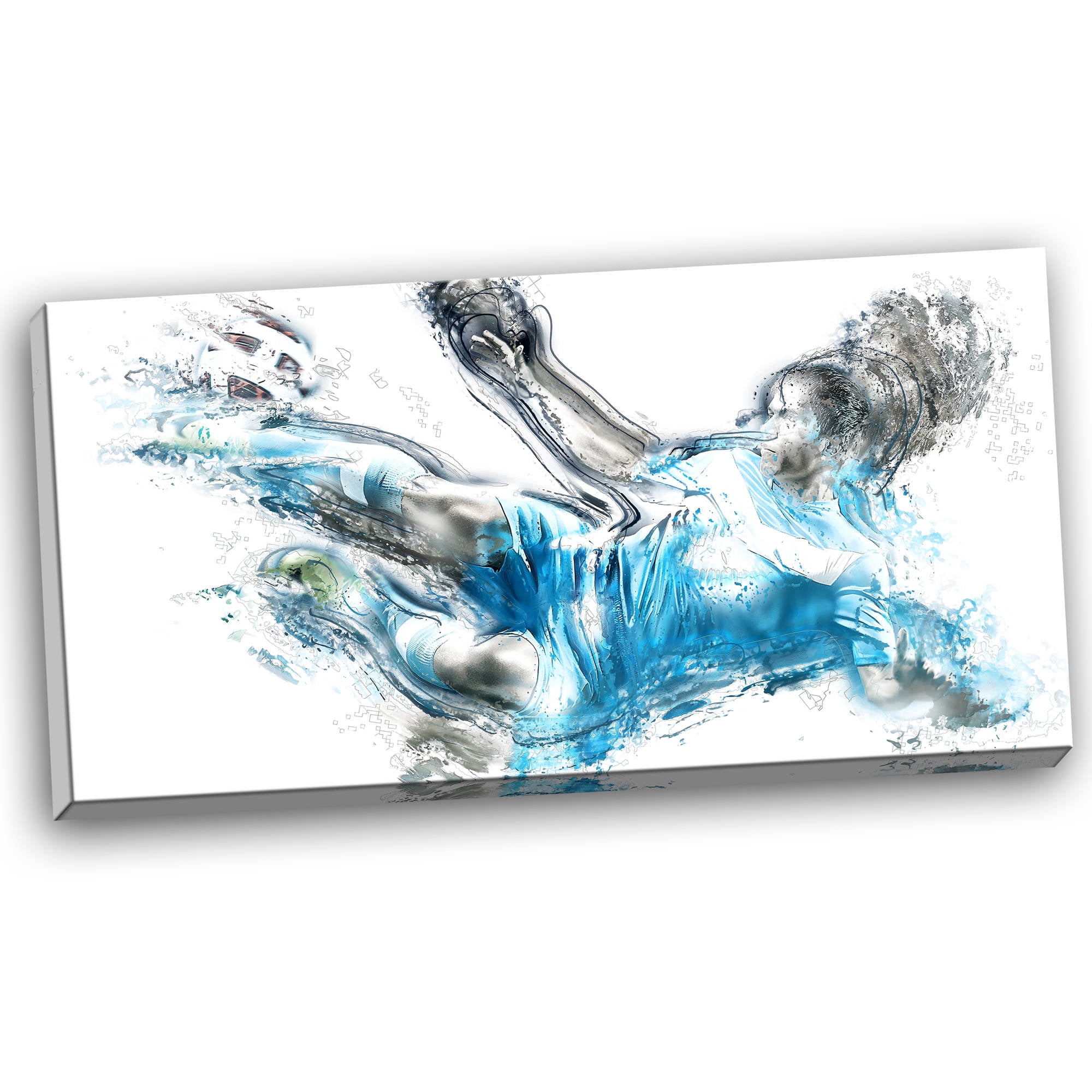 Design Art Soccer Power Kick Graphic Art on Wrapped Canvas