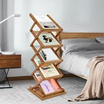 Pop-up Bamboo Literature Magazine Rack Display Holder Stand