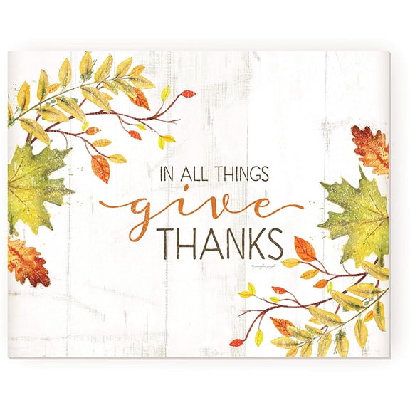 In All Things Give Thanks Rustic Wood Wall Sign 12x15 (Unframed)