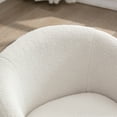 thumbnail image 6 of PORKISS Swivel Accent Chair, Armchair with Teddy Fabric, Barrel Chair with Black Powder Coating Metal Ring for Living Room, Bedroom, Ivory White, 6 of 8