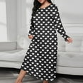 thumbnail image 2 of Aboser Long Sleeve Nightgown for Women Plus Size Heart Printed Sleepwear Soft Breathable Long Nightshirt Full Length Loungewear Loose Round Neck Pajama Dress, 2 of 7