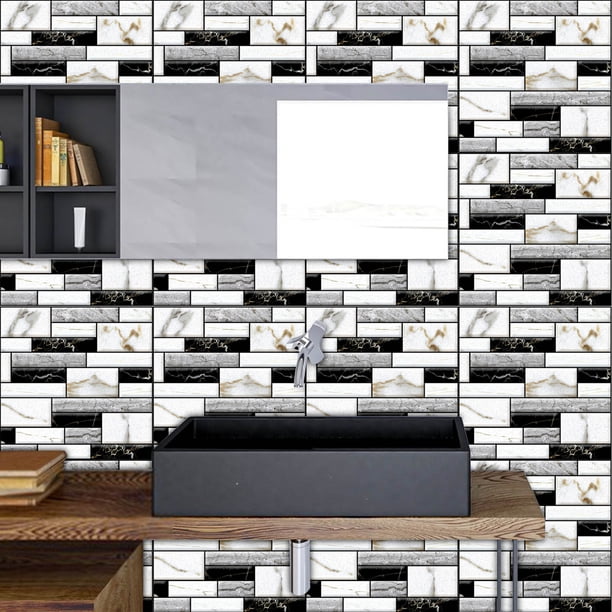 Azulejos autoadhesivos para pared Lisbinx de 30 x 30 cm (paquete de 5) para cocina.