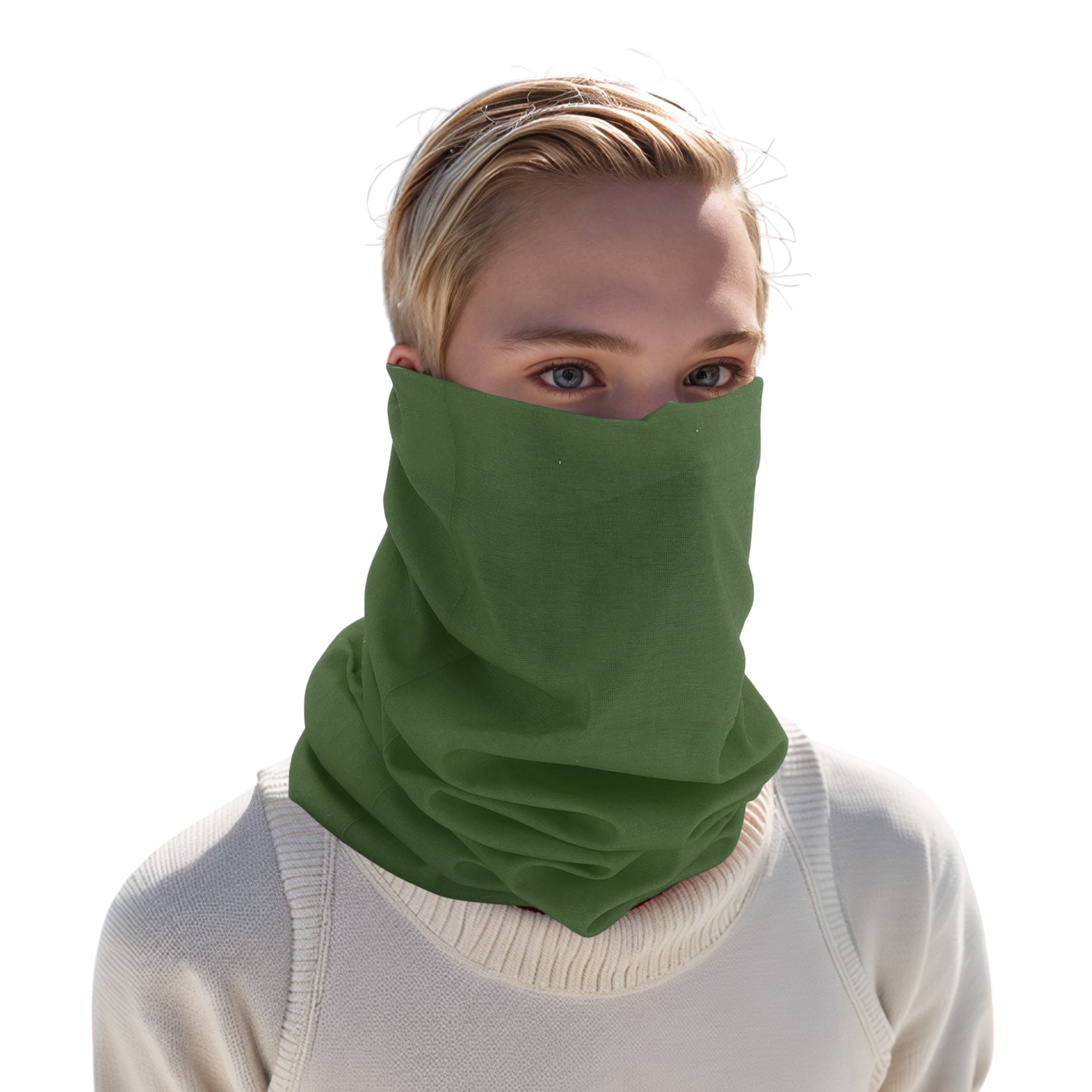 Unique Bargains Multi-function Face Scarf Mask 1 Pc Deep Green