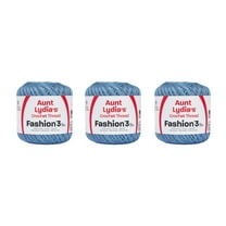 Aunt Lydia Fashion Warm Blue Crochet - 3 Pack of 150y/137m - Cotton - Gauge 3 - Crochet