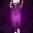 thumbnail image 2 of gakvbuo halloween sweatpants for women High Waiste Cinch Bottom Baggy cargo sweatpants for women with Pockets Athletic Fit Workout Active Joggers Pants Lounge Trousers Long Leg Pants, 2 of 4