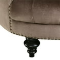 thumbnail image 4 of Furniture of America Balon Glam Fabric Tufted Loveseat in Brown, 4 of 6