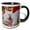 Black/White, variant on 3drose, Cute Photpgraphic Portrait of a Yawning Family Pet Van Cat, 11oz Two-tone Red Mug