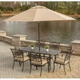 thumbnail image 1 of Hanover Outdoor Traditions 7-Piece Cast Dining Set with 6 Stationary Chairs and Umbrella with Stand, 1 of 10