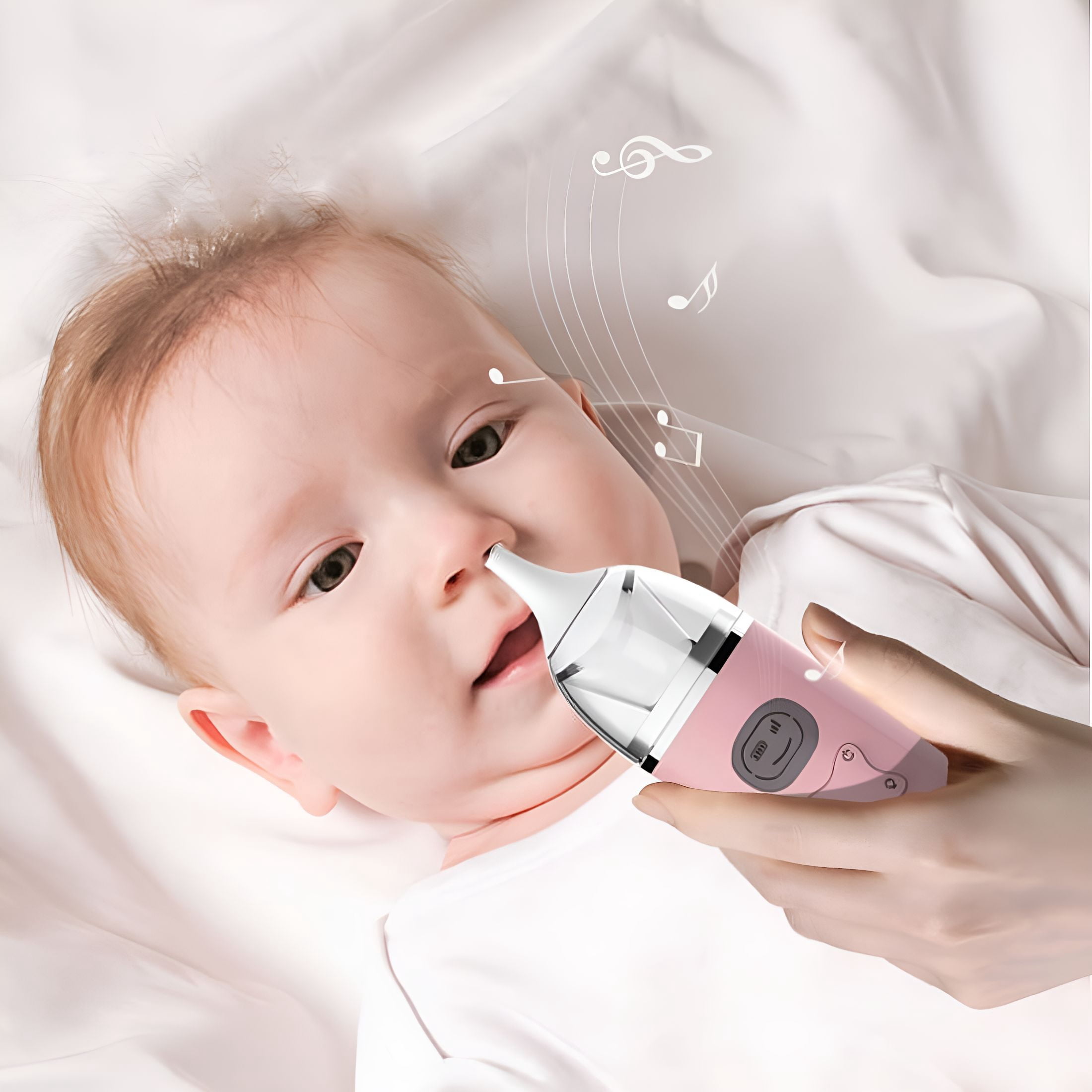 XIRQI Baby Nasal Aspirator with Pause,Music&Light Soothing Function Baby Snot Sucker,Safe And Hygienic Nose Aspirator for Babies