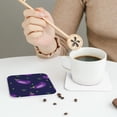 thumbnail image 6 of Bingfone Vintage Eggplant Leather Drinks Coasters With Set Of 6,Suitable For Home Kitchen,Coffee Cup Coasters Home Gift, 6 of 9