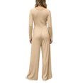 thumbnail image 4 of Ygbgbb Womens V Neck Cami Stripe Print High Waist Wide Leg Jumpsuit with Side Pockets for Beach Beige XL, 4 of 6