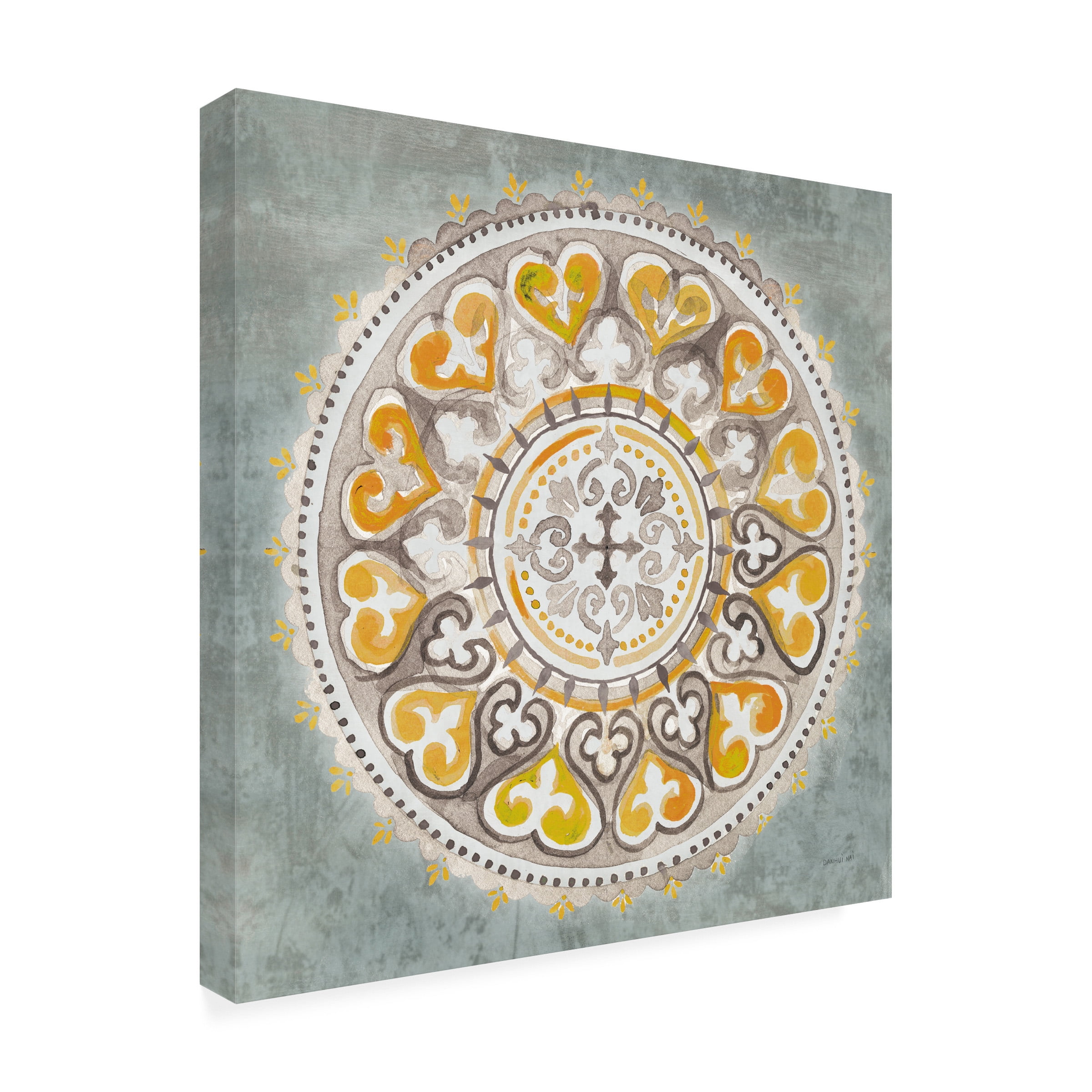 Trademark Fine Art 'Mandala Delight III Yellow Grey' Canvas Art by Danhui Nai
