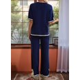thumbnail image 2 of Osfvolr Short-Sleeved Knitted Trousers Suit Navy Blue XL, 2 of 5