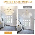 thumbnail image 2 of Depuley 12 Light Modern Crystal Chandeliers Glass Chandelier Pendant Light Fixture Gold Semi Flush Mount Ceiling Light Fixtures for Living Room Bedroom Dining, E12 Bulbs Included, 2 of 8