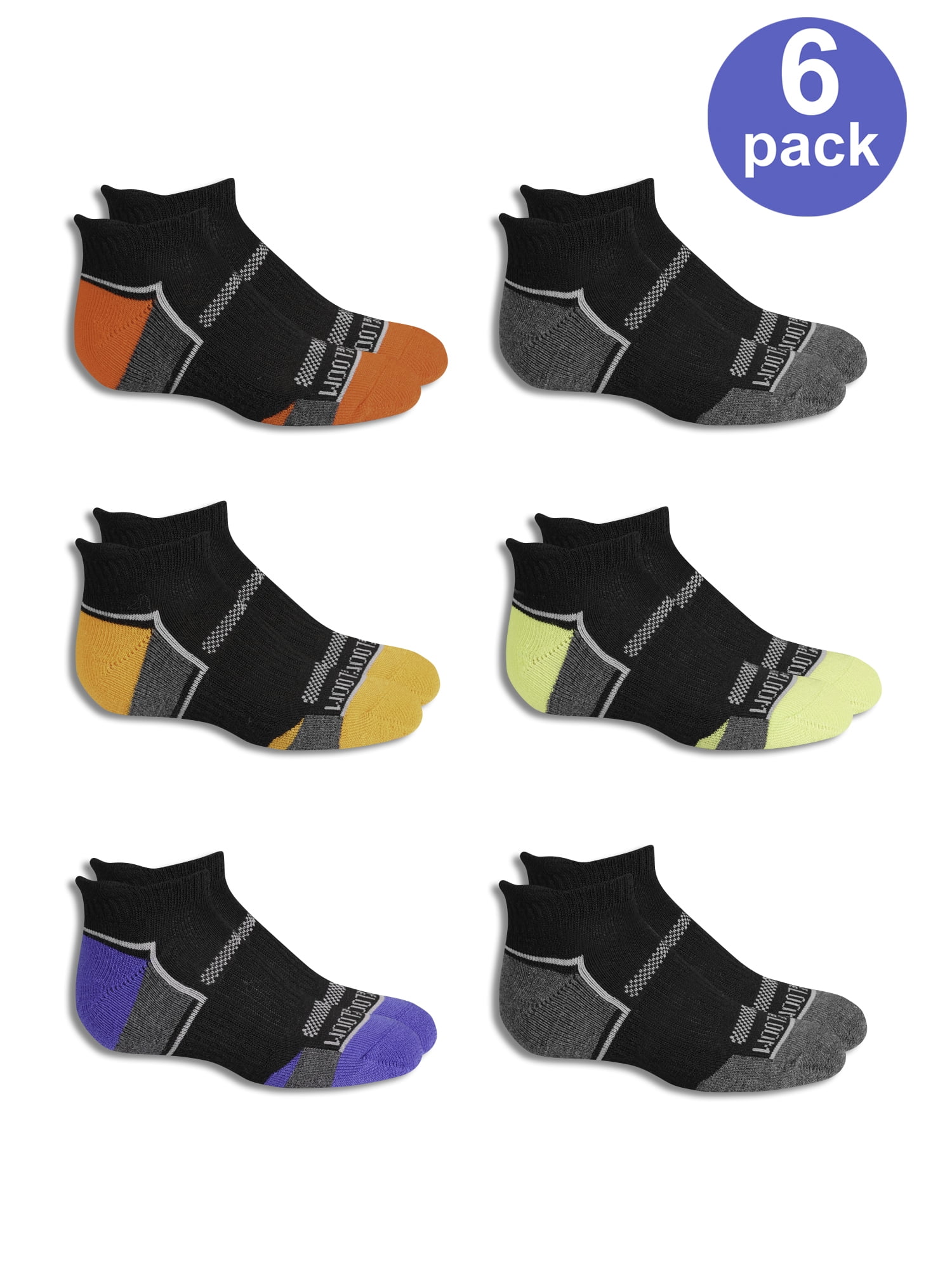 Fruit of the Loom Little Girls 6-Pair Everyday Active No Show Socks Shoe